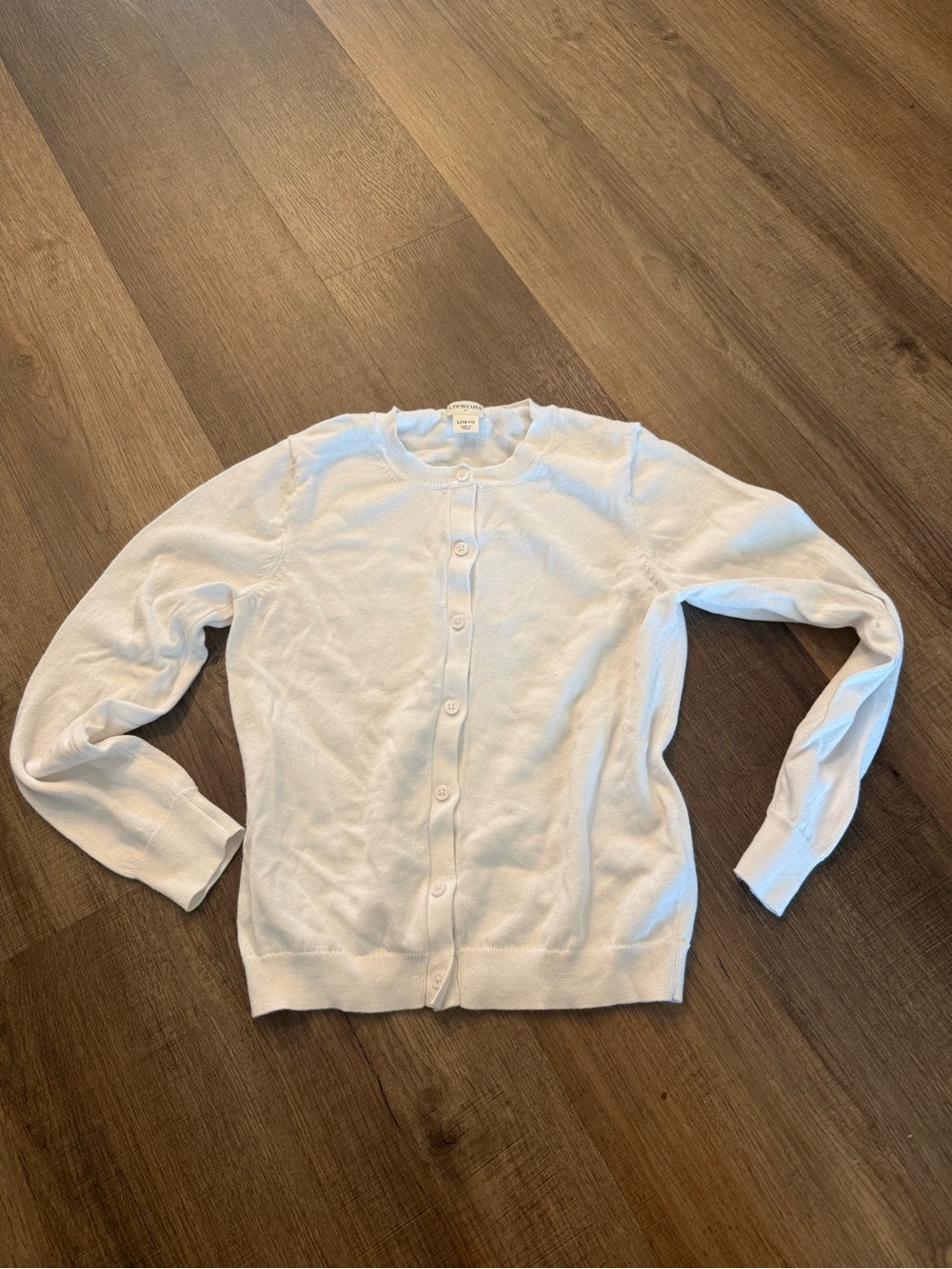 Girls Crewcuts White Button-Front Cardigan